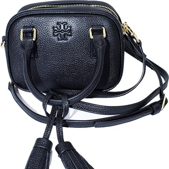 NEW! Tory Burch 74066 Black Thea Mini Gold Hardware Women's Satchel - Picture 1 of 13